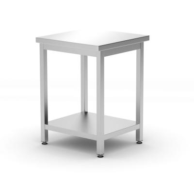 Centrální stůl s policí – přišroubovaný, hloubka 600 mm, HENDI, Kitchen Line, 600x600x(H)850mm | 817094